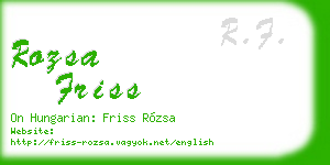 rozsa friss business card